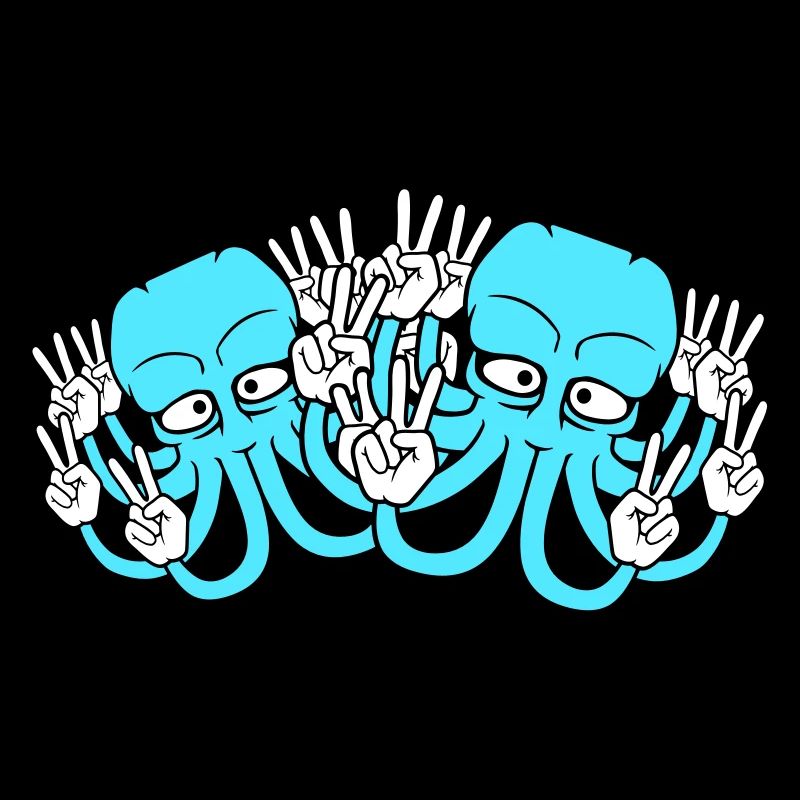 Two Kraken Peace Hand Sign Victory Symbol Hands