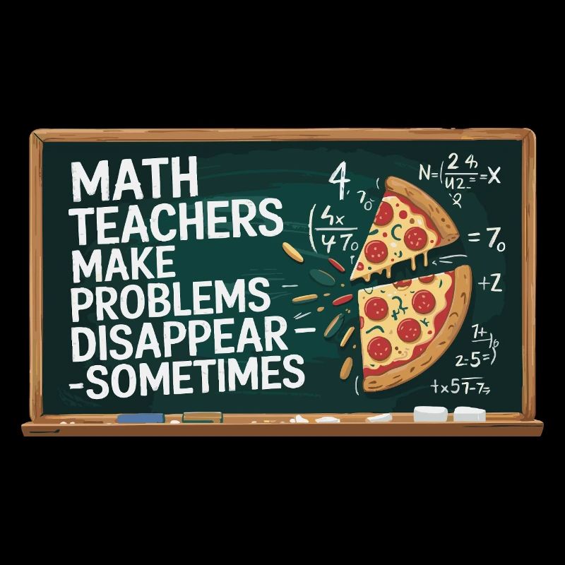 Funny Math Teacher Design Pizza & Problem Solving