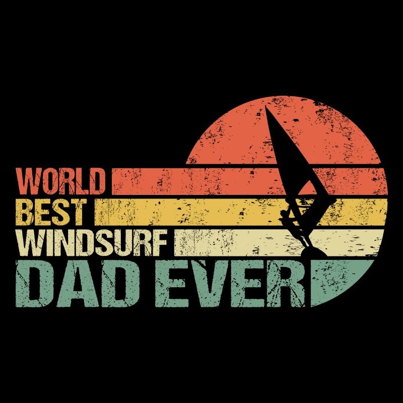 Windsurfen Windsurfer Beste Papa Dad Spruch Retro