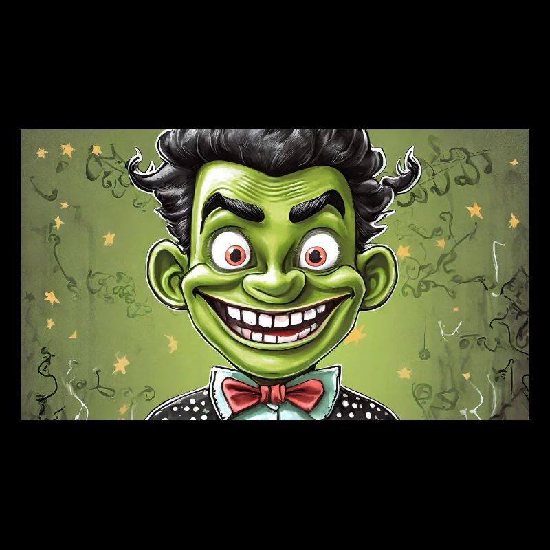 Monstre vert avec des cornes - jeune