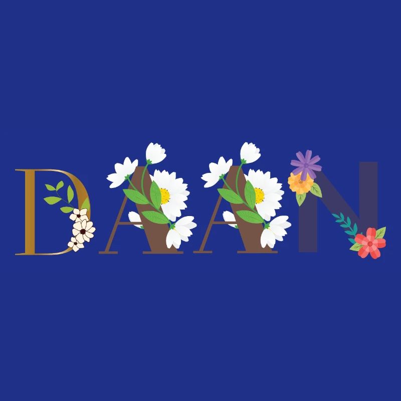 Nom DAAN décoré de fleurs