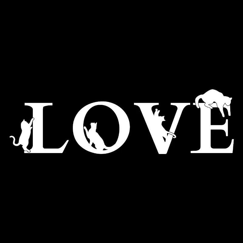 LOVE Cat Silhouette Word Art