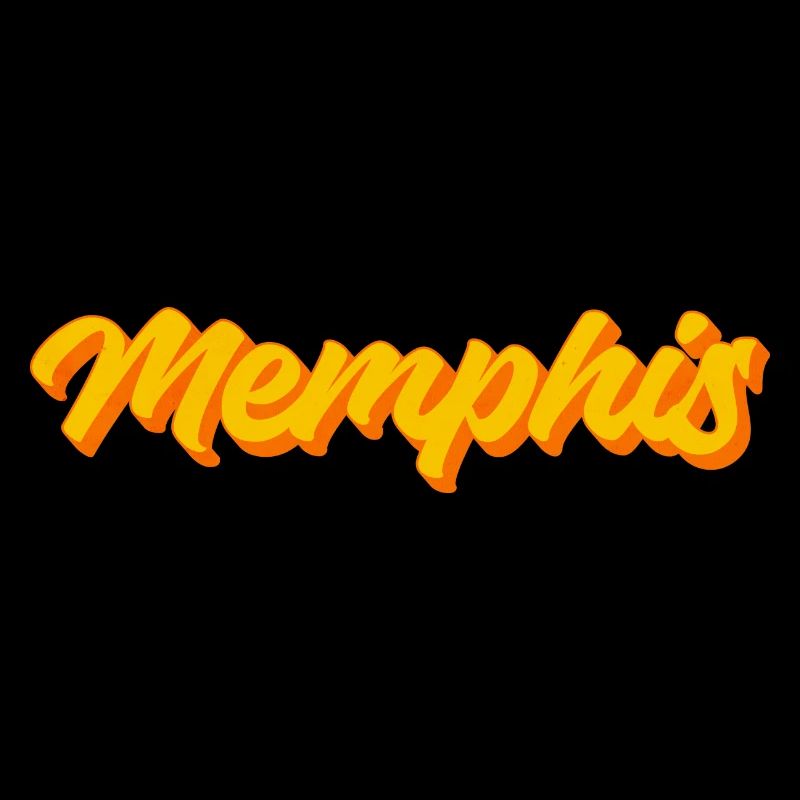 Coucher de soleil de Memphis Retro Script