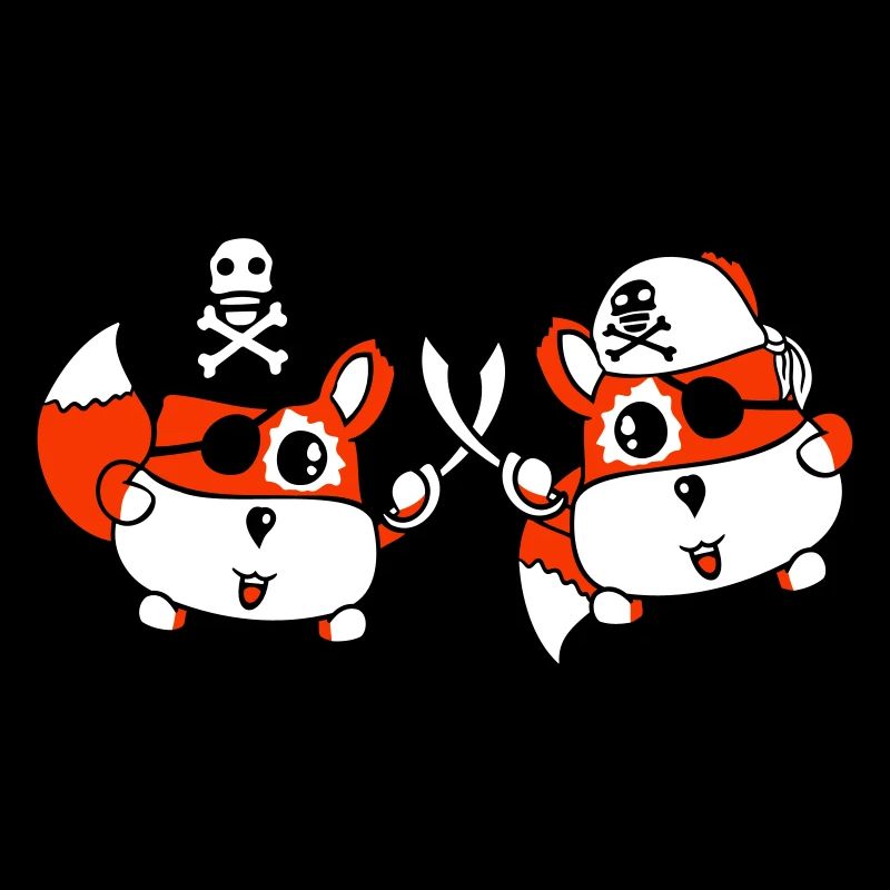 2 petit pirate mignon renards oeil sabre duel