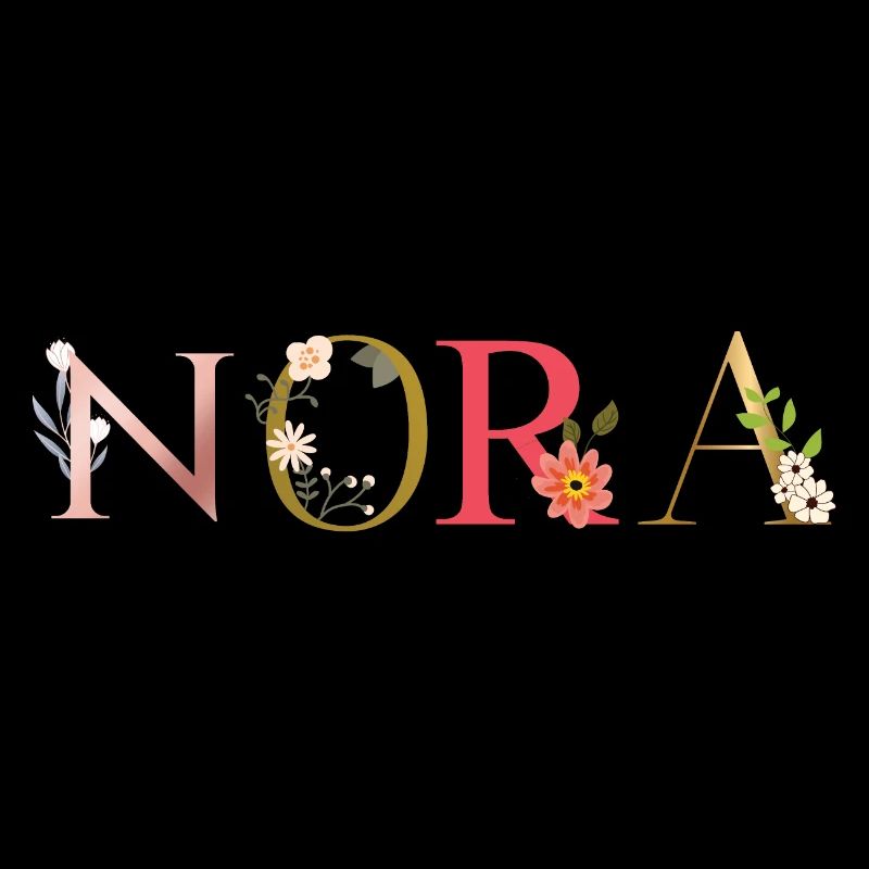 Nom NORA décoré de fleurs