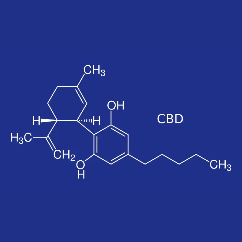 CBD molecule - white with name