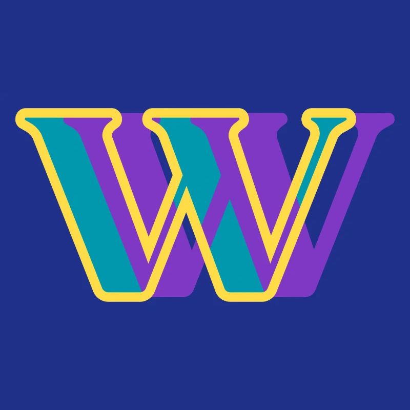 Letter w multicolor