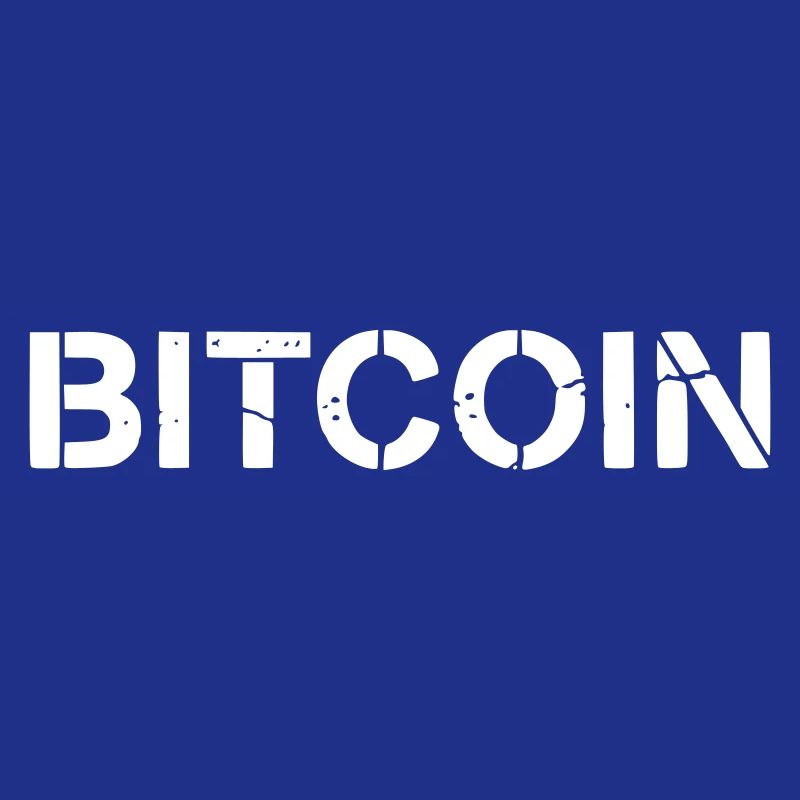 Bitcoin Text Lettering Grunge Vector