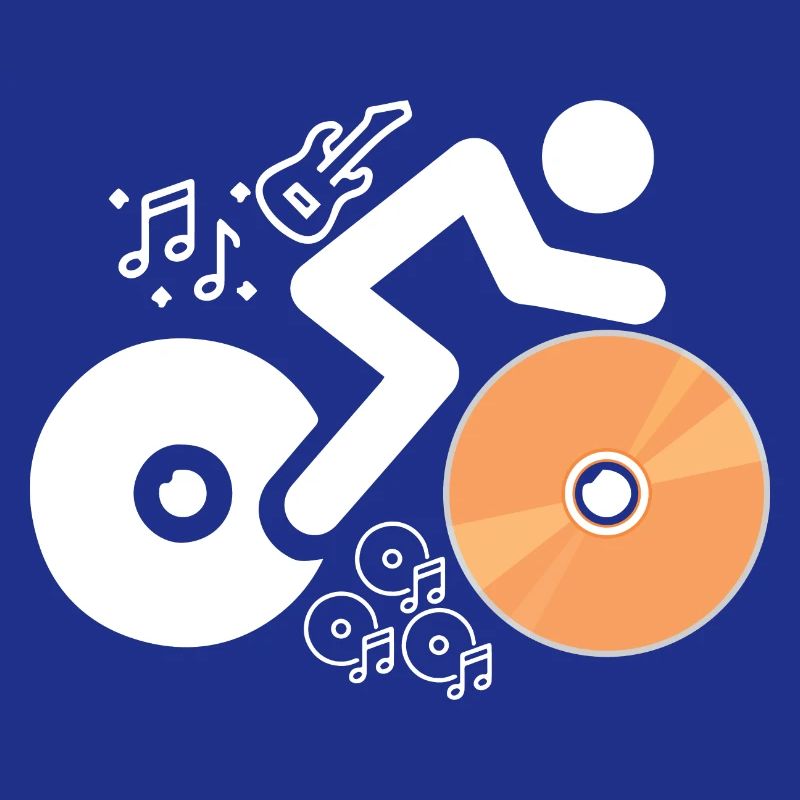 DJ Figure avec disques et notes musicales