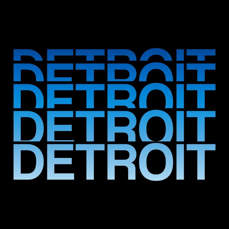 Detroit Gradient Font Block