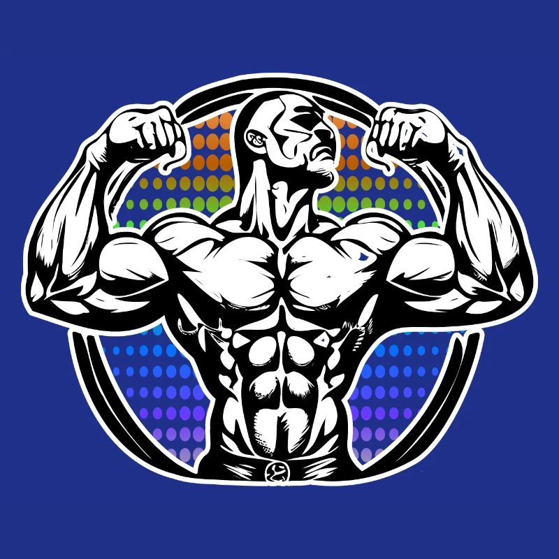 Power Figure in Rainbow Halos Bodybuilder