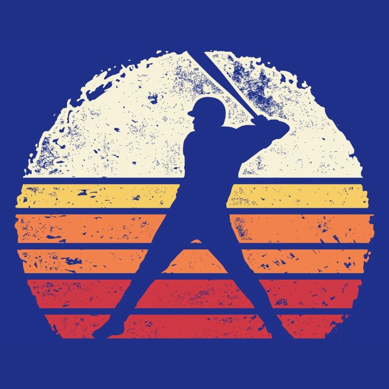 Silhouette de coucher de soleil de baseball