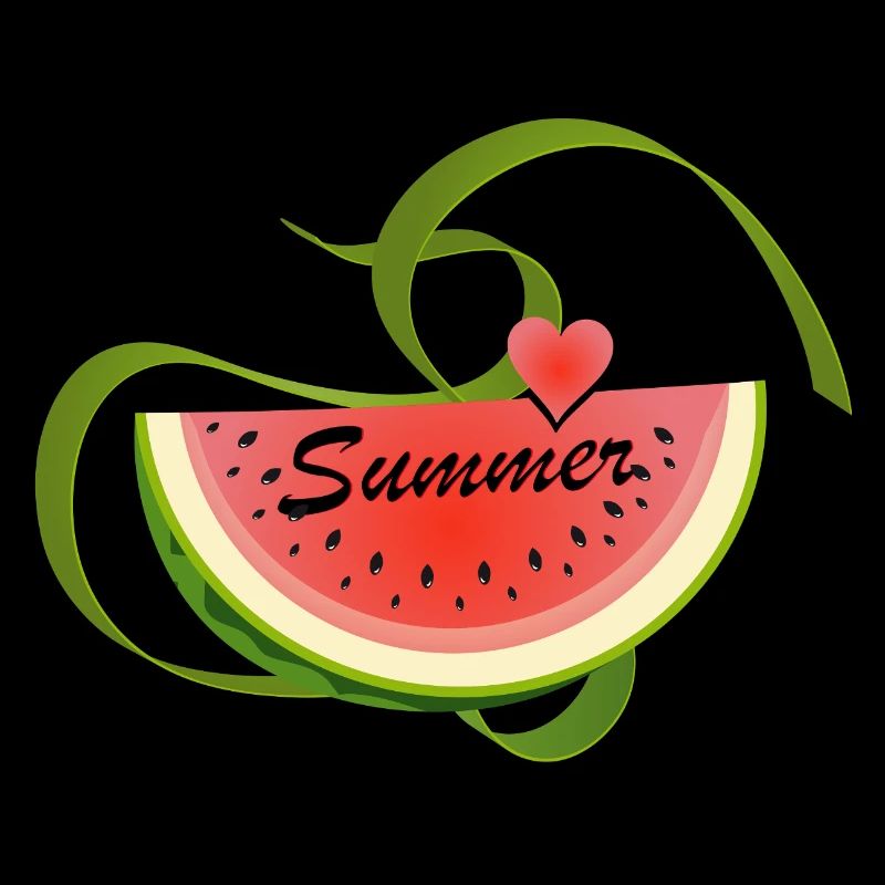 Morceau de pastèque avec police décorative -Été