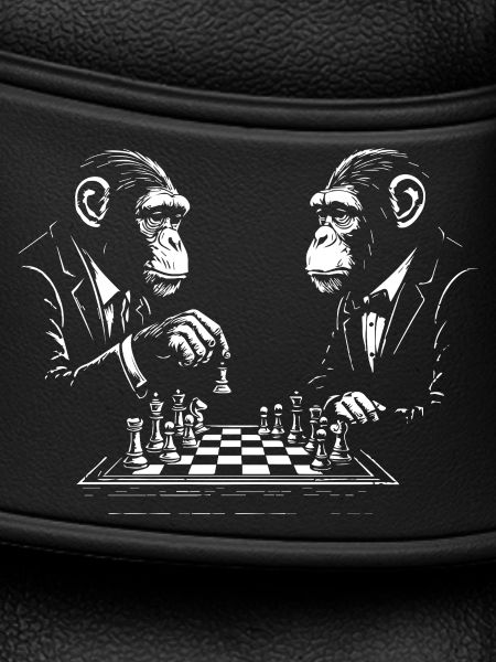 two monkeys play chess