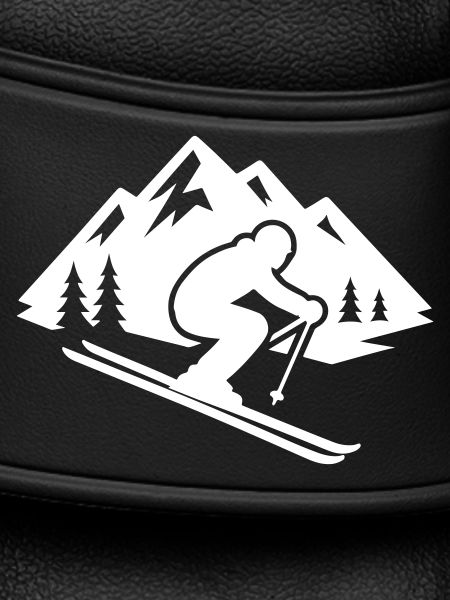 Ski Silhouette Mountains Slope