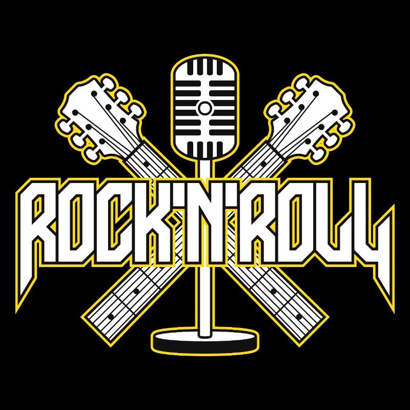 RocknRoll Crest avec guitares et micro