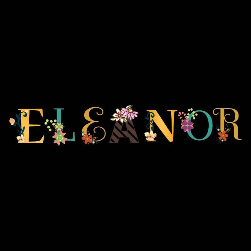 Art du nom ELEANOR avec des fleurs brodées