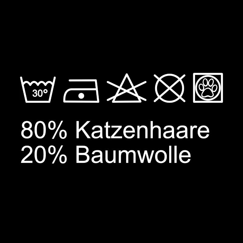 Katzen Waschhinweis Katzenhaare Baumwolle