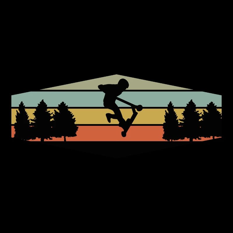 Vintage retro Stunt Scooter Rollerfahrer