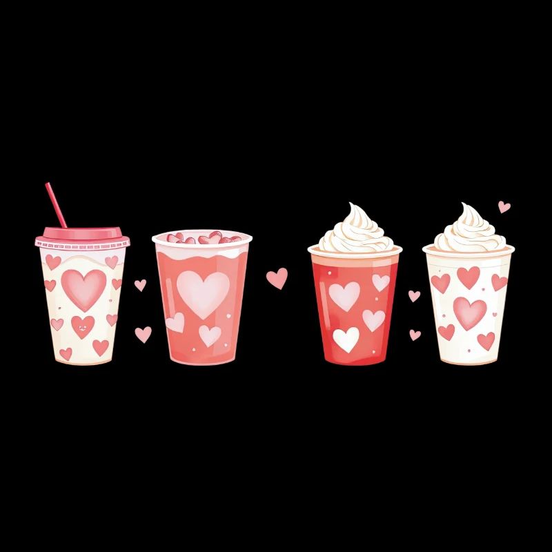Liebevolle Herzbecher Valentinstag