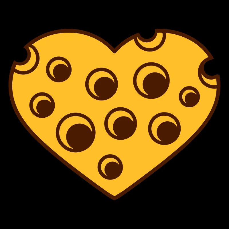 forme loecher j'aime amour coeur kaese gauda comique c