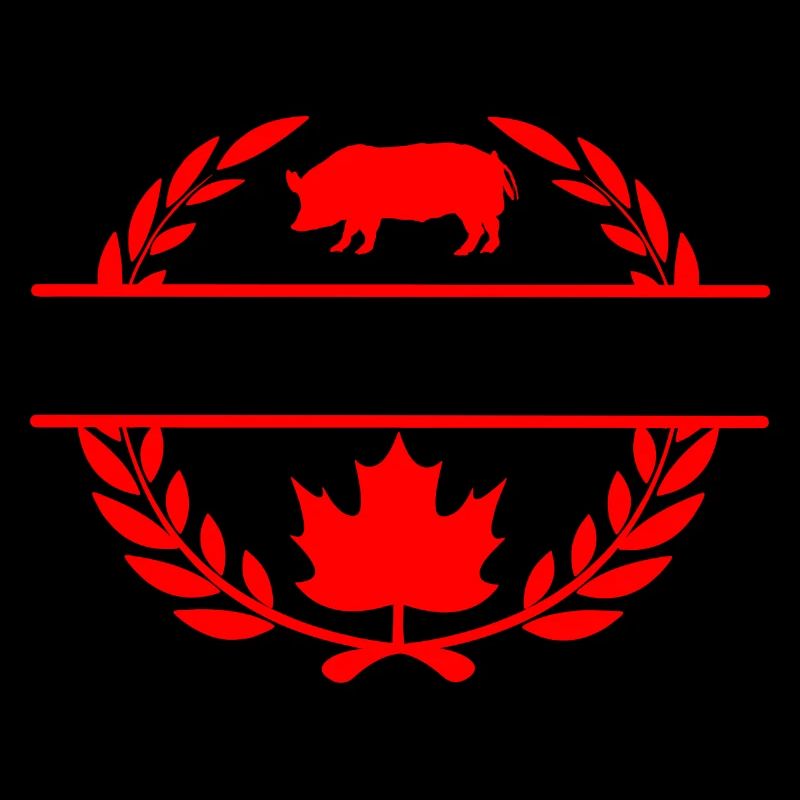 Canada maple leaf pig laurel wreath
