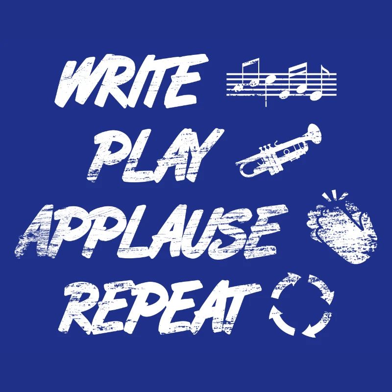 writing, playing, applause, repeating
