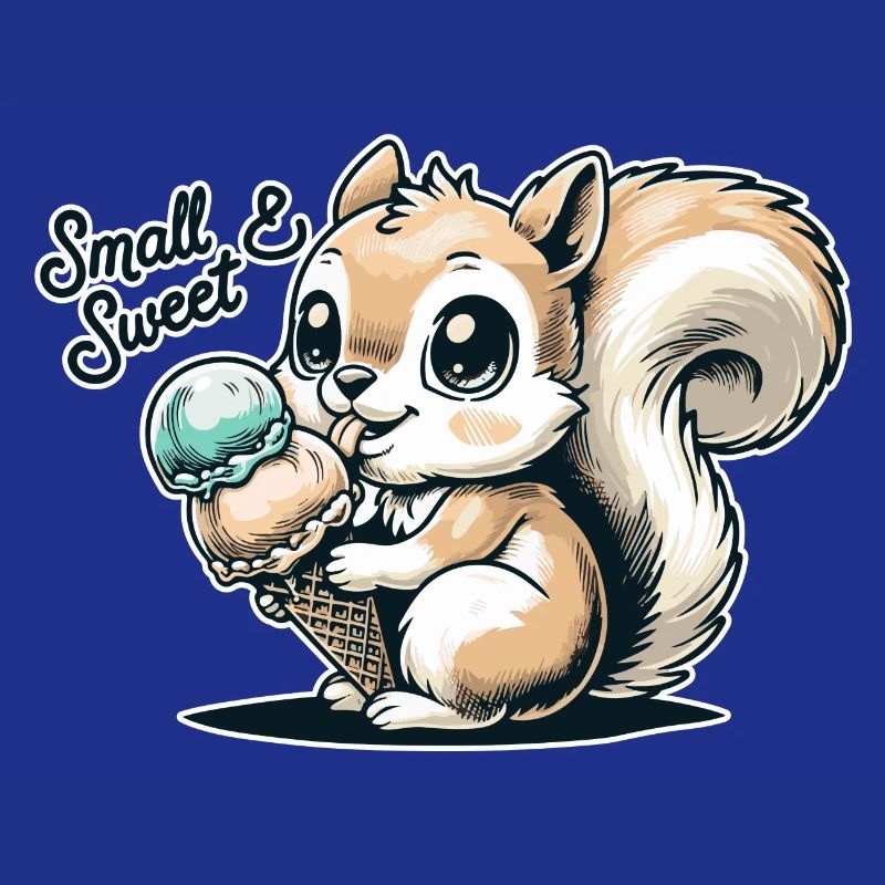 Niedliches Cartoon-Eichhörnchen mit Eiscreme
