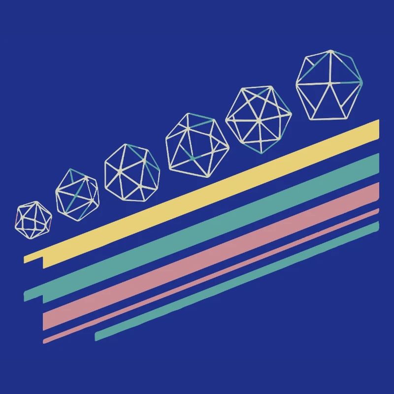 Rétro minimaliste polyédrique jeu de dés de table RPG
