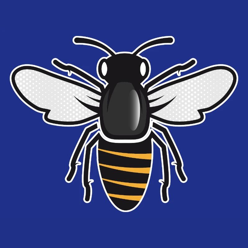 Stilisierte Biene - Insektenmotiv im Patch-Stil
