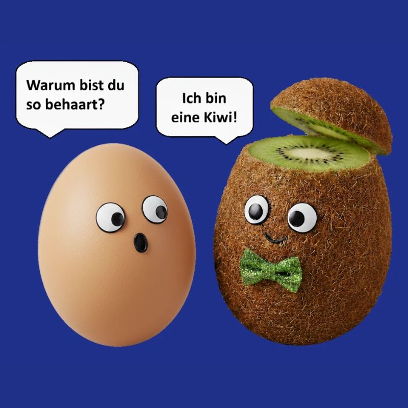 Kiwi and Egg Comedy Design
