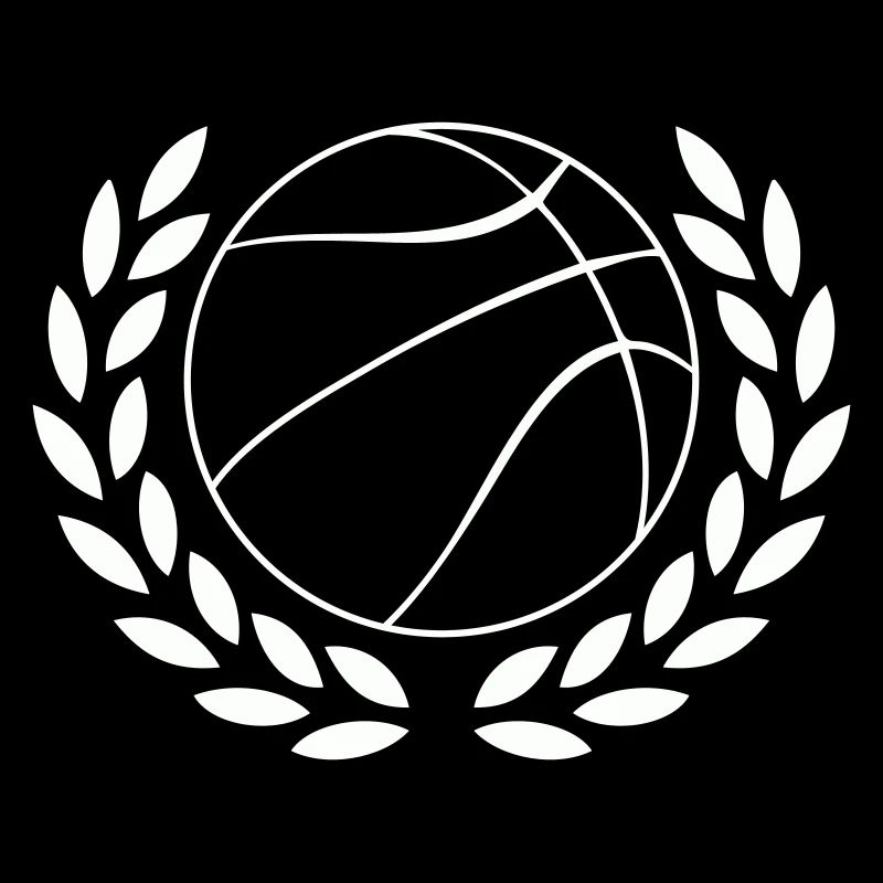 Emblème de la couronne de laurier de basket dans la couronne de laurier