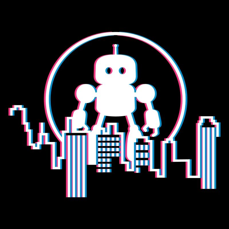 Robot City Skyline – 3D Science-Fi Future Design