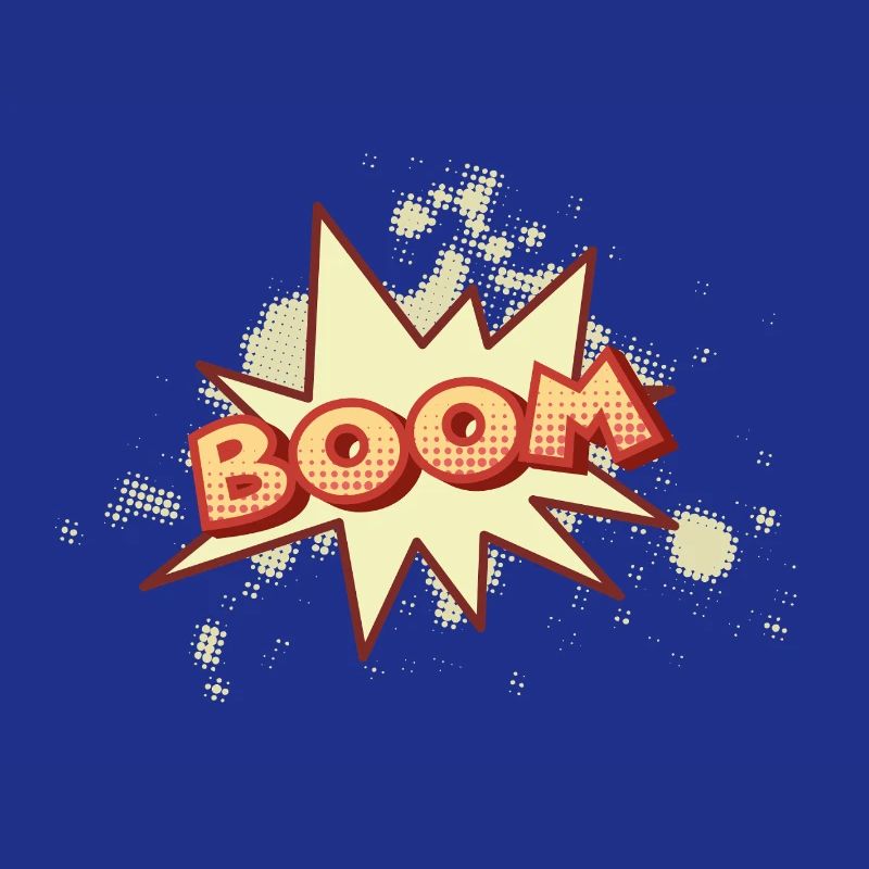 Boom! – Retro Comic Cartoon in Halftone Style