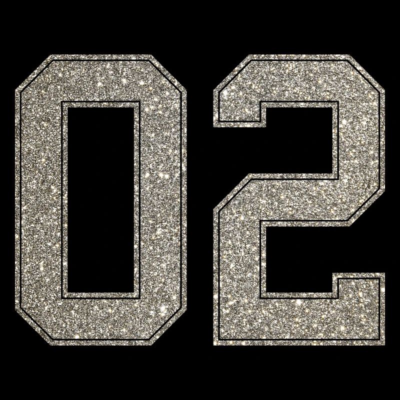 Number 02 back number 2 Two jersey number
