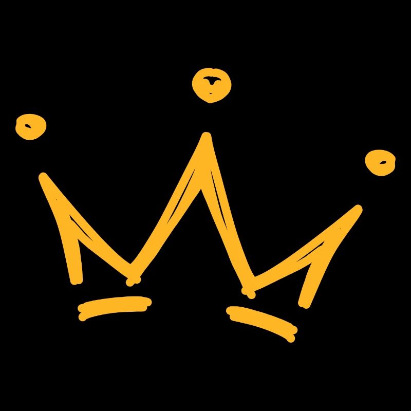 Crown sketch, isolated, yellow