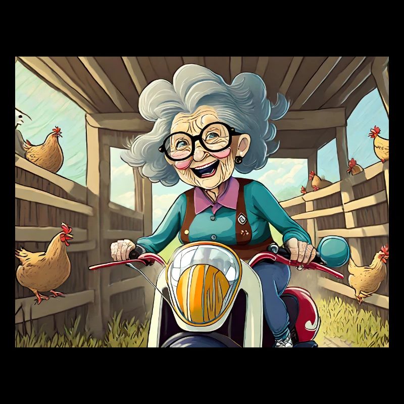 deutsche Kinderreime illustrierter Comic Oma