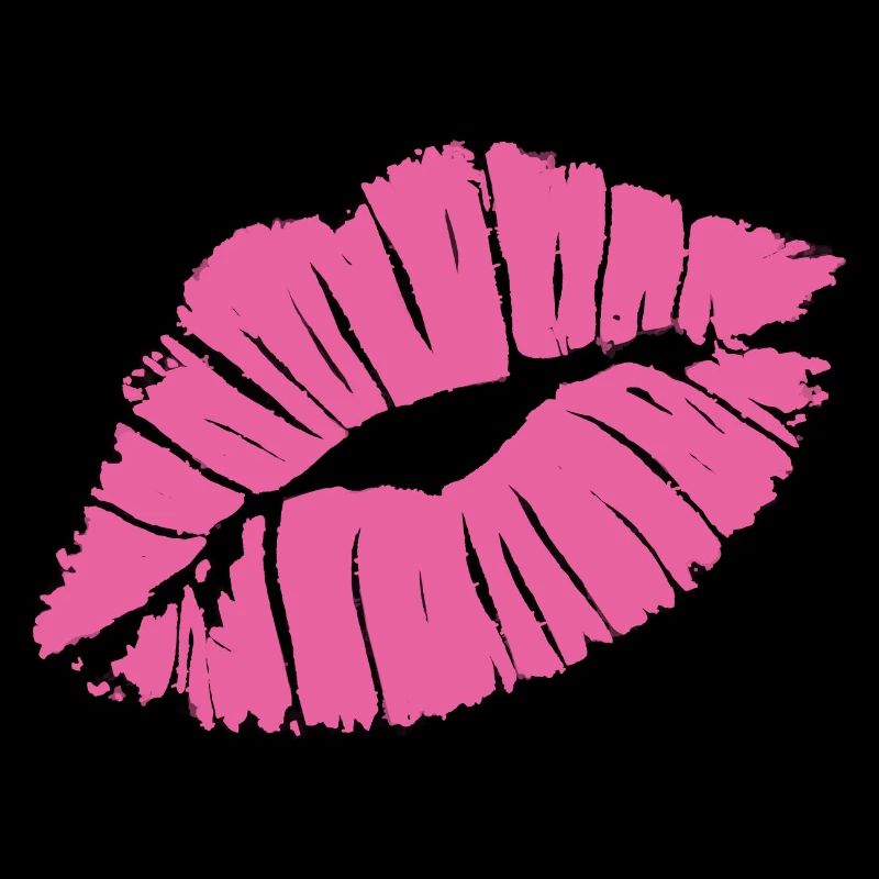 Smooch Pink Lipstick Kiss Mark Love Statement Tee