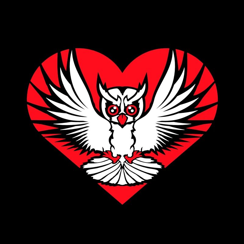 Owl Heart Symbol Shape Bird Love Eagle Owl Flying Cool