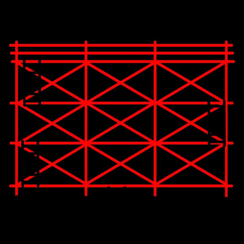 Échafaudage rouge avec marches noires conception de construction