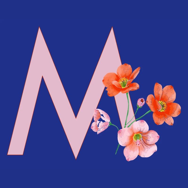 M mit Blumen