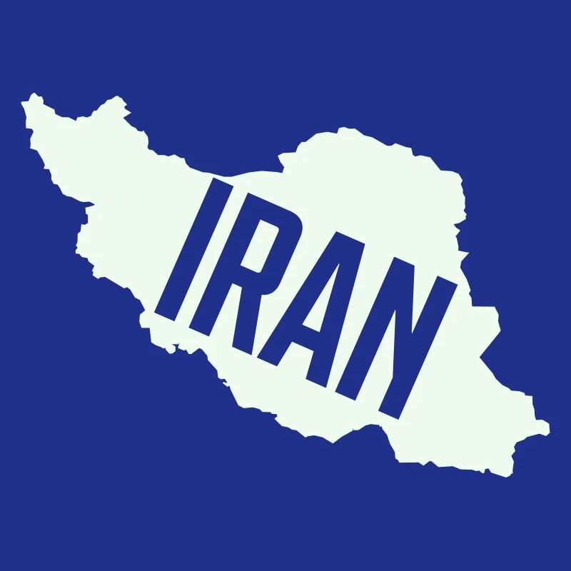 Iran Map Bold Typography
