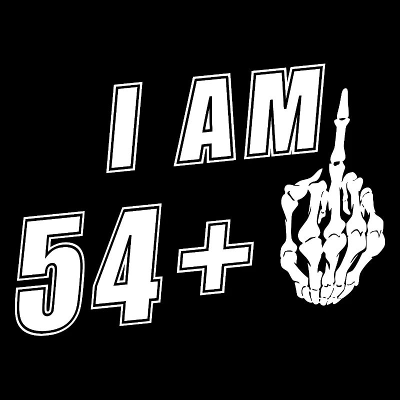 I'm 54 plus 1 Middle Finger Skull Funny 55
