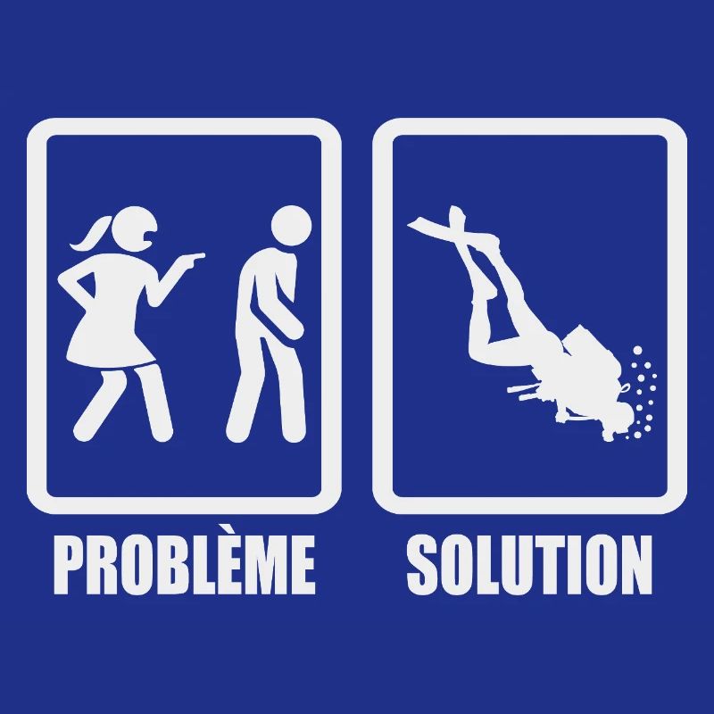 Humor couple problem solution diving