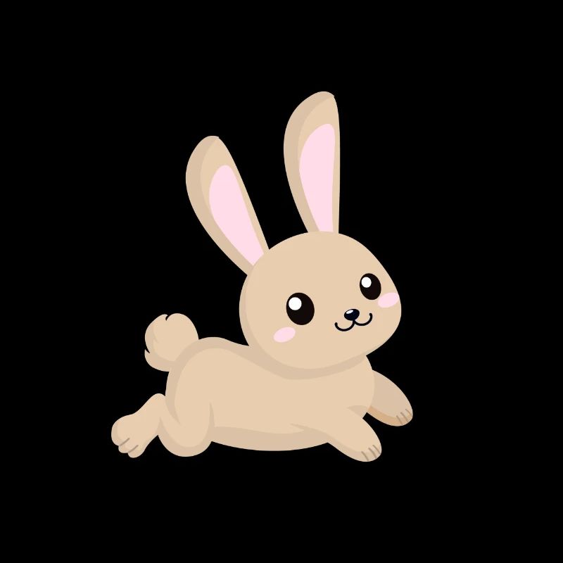 Cute cartoon rabbit running