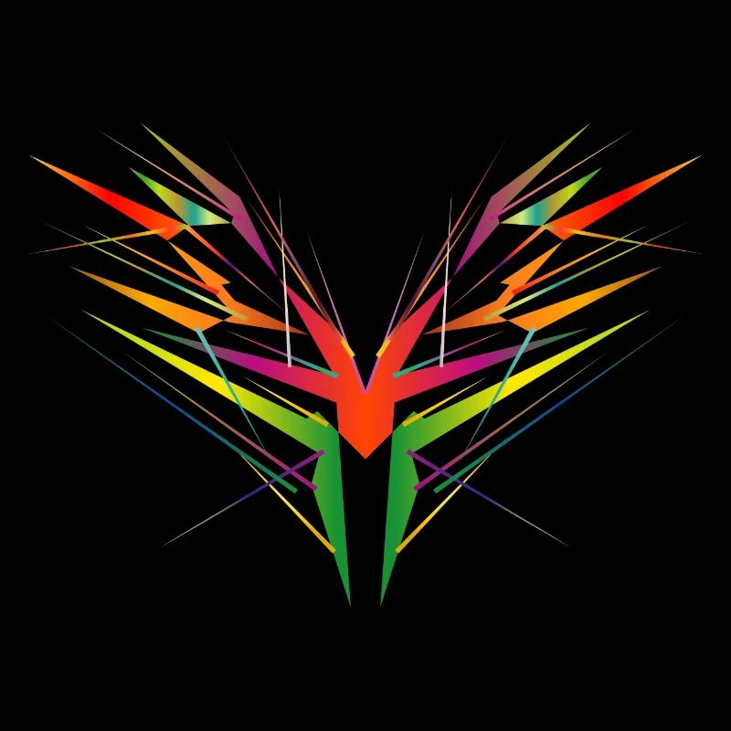 colorful abstract wing shape