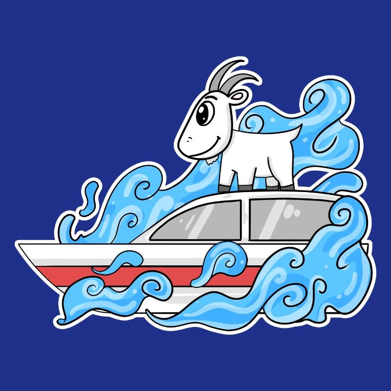 Bateau de chèvre Drôle de vagues