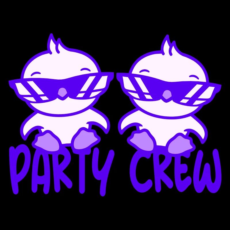 Deux poussins Party Crew Poussins Oiseaux 2 amis Équipe