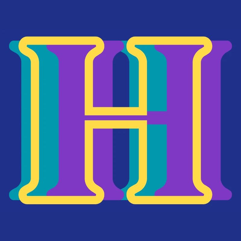 Multicolored letter h - original gift idea