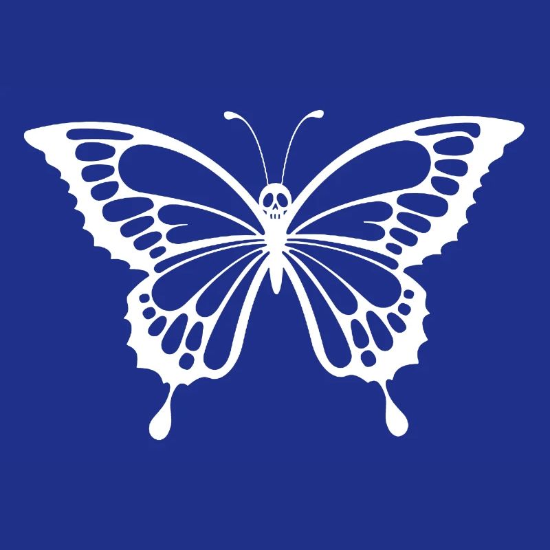 Crâne et papillon blanc